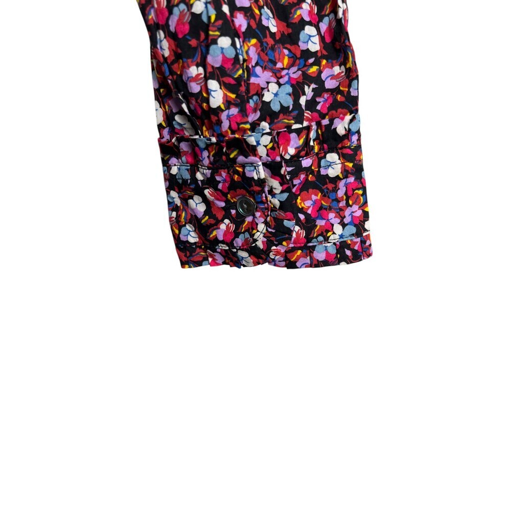 J Crew Liberty Art Fabrics Floral Tie Neck Button Front Top Size 8 Sarah Print - Picture 5 of 6